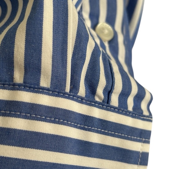 Chaps No Iron Button-Down Shirt Size Medium Striped Business Casual Preppy - Picture 7 of 14